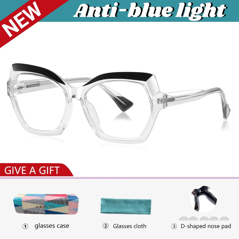 Vicky Women's Full Rim Polygon Tr 90 Titanium Reading Glasses 97043