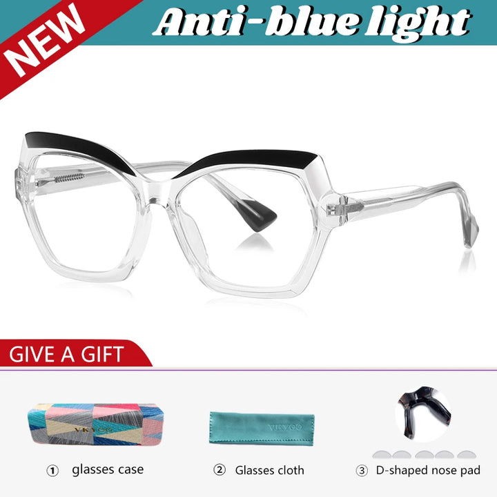 Vicky Women's Full Rim Polygon Tr 90 Titanium Reading Glasses 97043