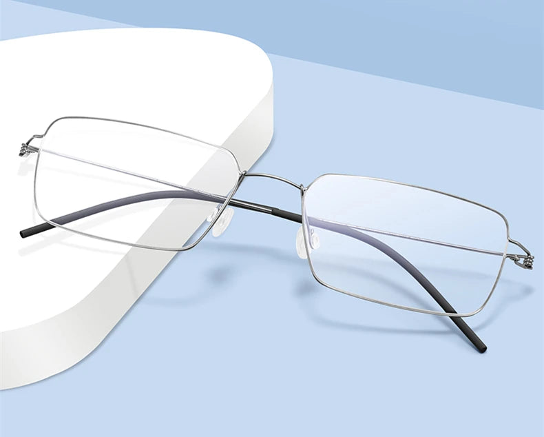 Black Mask Women's Full Rim Square Screwless Titanium Eyeglasses 634137