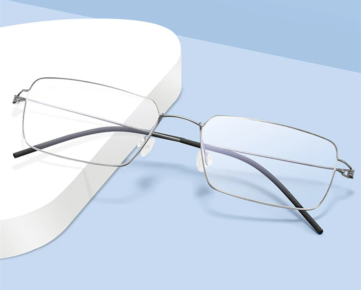 Black Mask Women's Full Rim Square Screwless Titanium Eyeglasses 634137