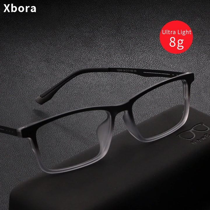 Xbora Unisex Full Rim Square Tr 90 Titanium Eyeglasses 2008