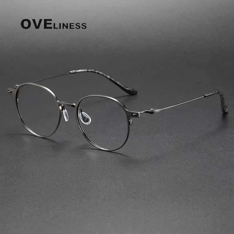 Oveliness Unisex Full Rim Flat Top Oval Titanium  Eyeglasses 20315