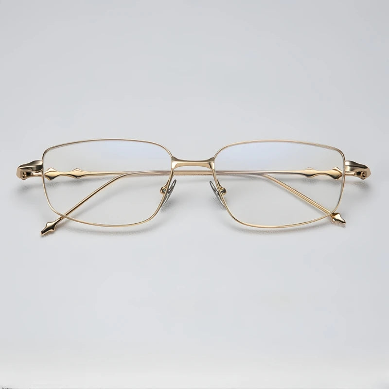 Yimaruili Unisex Full Rim Big Square Titanium Eyeglasses 43005