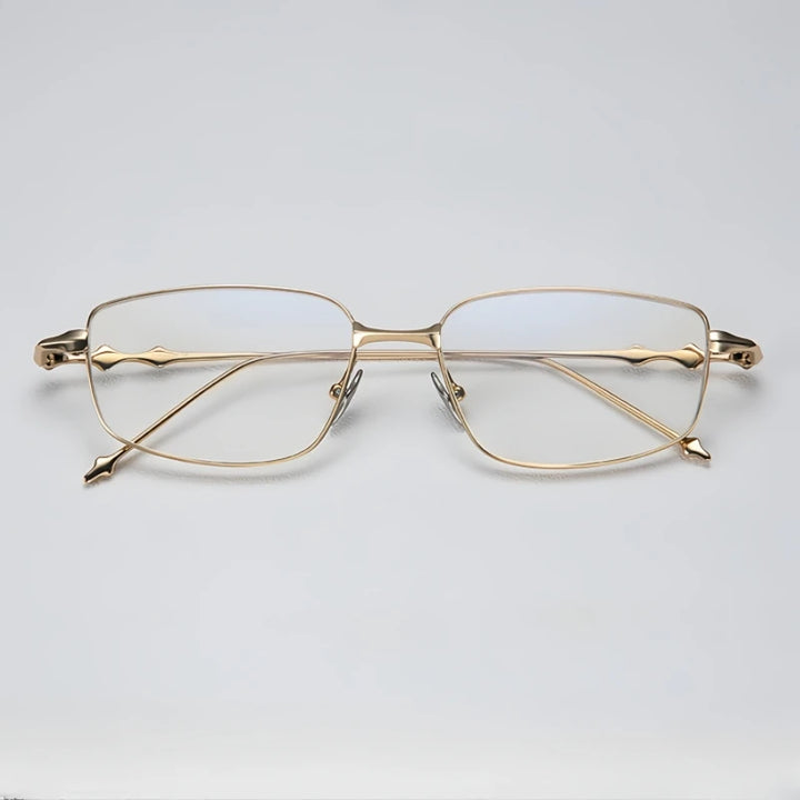 Yimaruili Unisex Full Rim Big Square Titanium Eyeglasses 43005