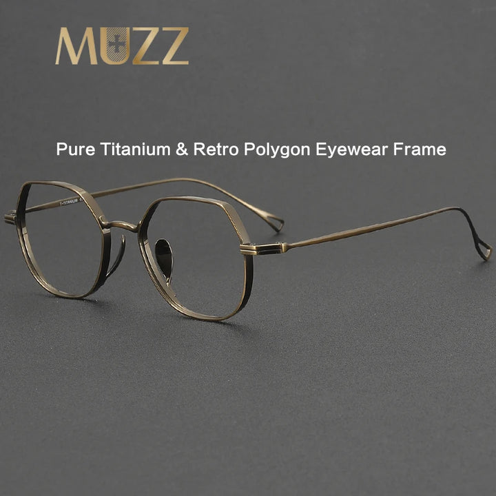 Muzz Unisex Full Rim Flat Top Oval Titanium Eyeglasses 73001