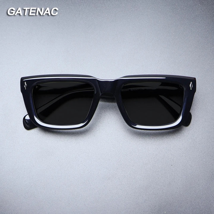 Gatenac Unisex Full Rim Square Polarized Acetate Sunglasses Mo13 Sunglasses Gatenac