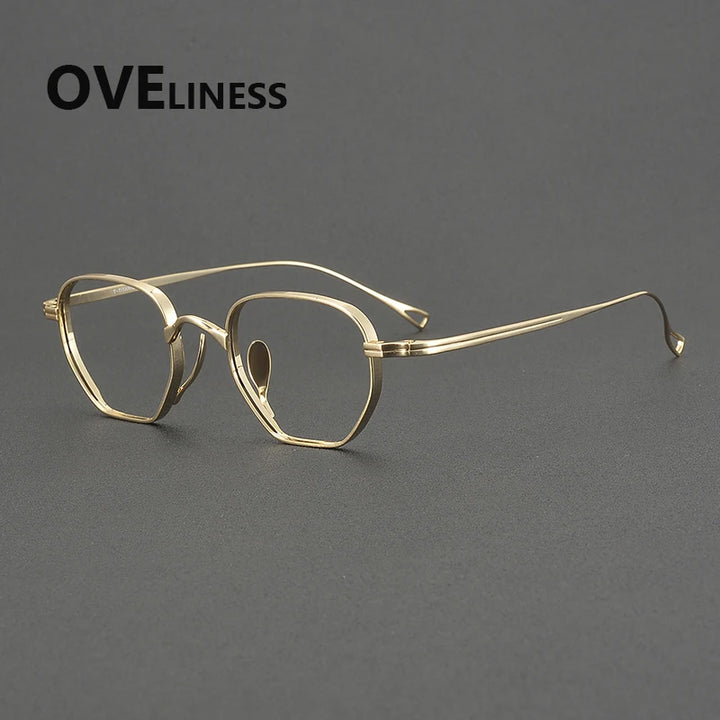 Oveliness Men's Full Rim Polygon Square Titanium Eyeglasses 29919