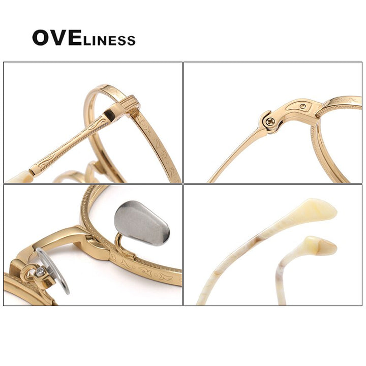 Oveliness Unisex Full Rim Round Titanium Eyeglasses 80862 Full Rim Oveliness