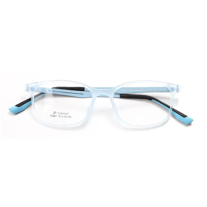 Xbora Unisex Full Rim Square Tr 90 Titanium Eyeglasses 2001