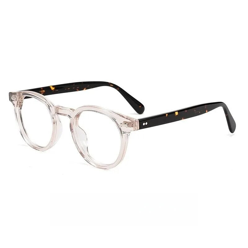 Yimaruili Unisex Full Rim Round Acetate Eyeglasses Kbt9861 Full Rim Yimaruili Eyeglasses Transparent Pink