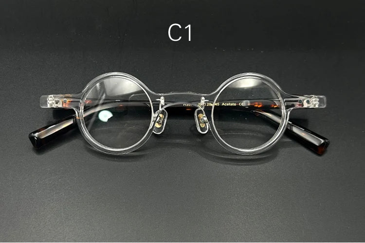 Yujo Unisex Full Rim Round Acetate Fiber Eyeglasses 3840 Full Rim Yujo C1 CHINA