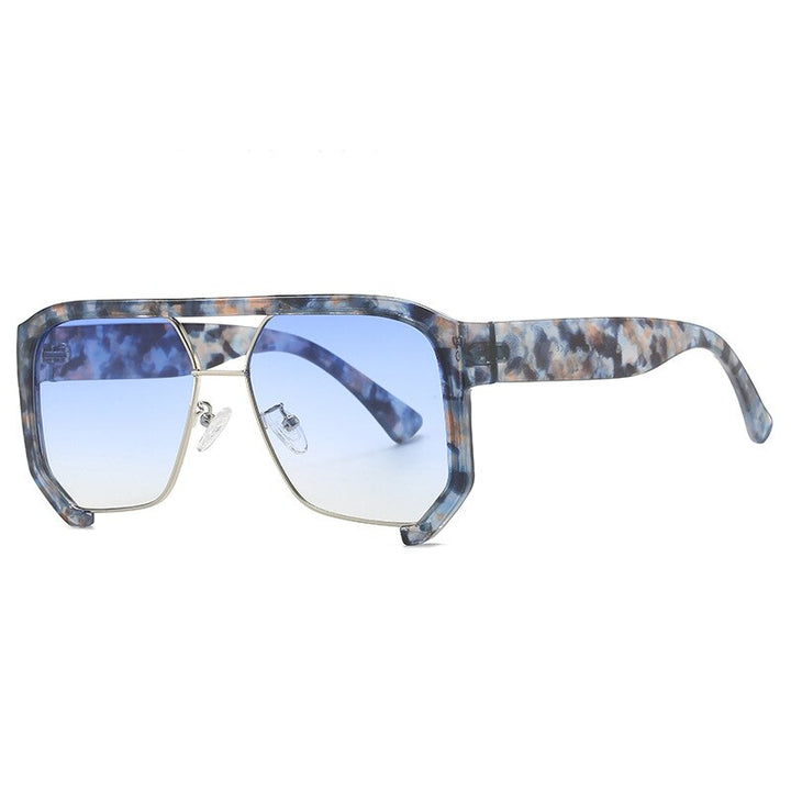 CCspace Unisex Semi Rim Square Tr 90 UV400 Sunglasses 56217 Sunglasses CCspace Sunglasses C8BlueHawk