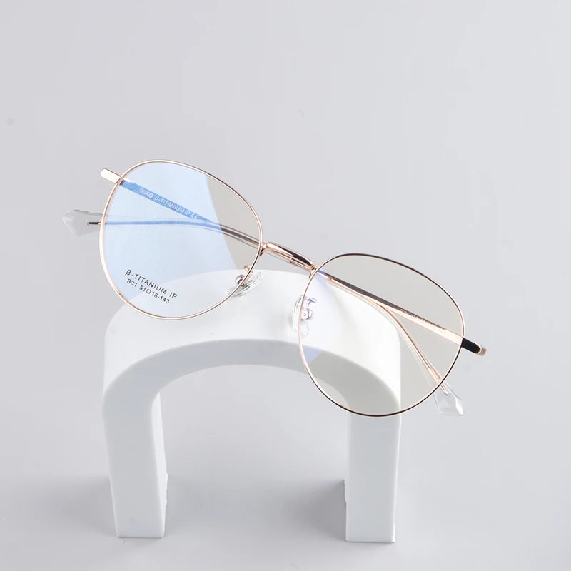 Secg Unisex Youth's Full Rim Oval Polygon Titanium Eyeglasses 0231 Full Rim Secg