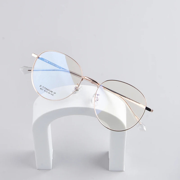 Secg Unisex Youth's Full Rim Oval Polygon Titanium Eyeglasses 0231 Full Rim Secg