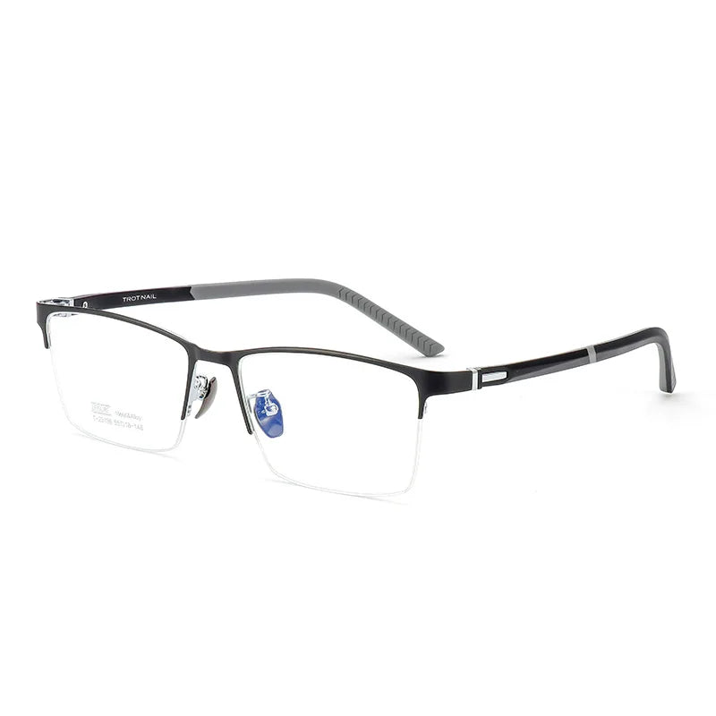 Momoja Unisex Semi Rim Polygon Square Titanium Eyeglasses 23136