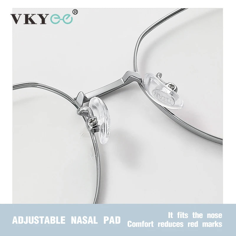 Vicky Unisex Semi Rim Polygon Titanium Alloy Reading Glasses V89022 Reading Glasses Vicky