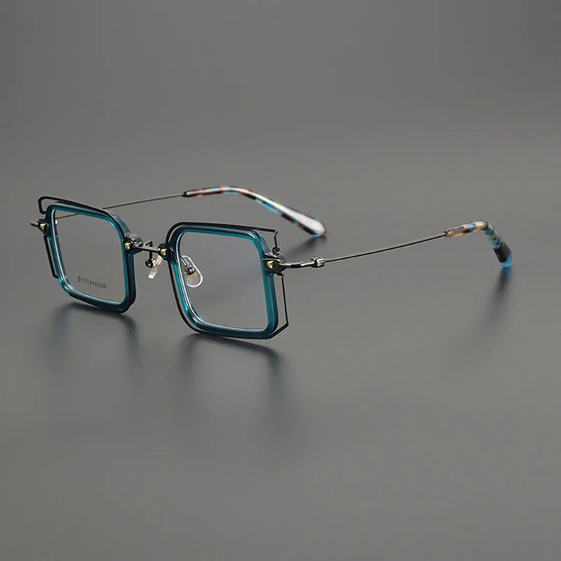 Nobler Unisex Full Rim Square Titanium Acetate Eyeglasses H099 Full Rim Nobler C3