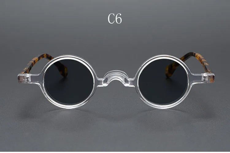 Yujo Unisex Full Rim Small Round Acetate Polarized Sunglasses 2534 Sunglasses Yujo C6 CHINA