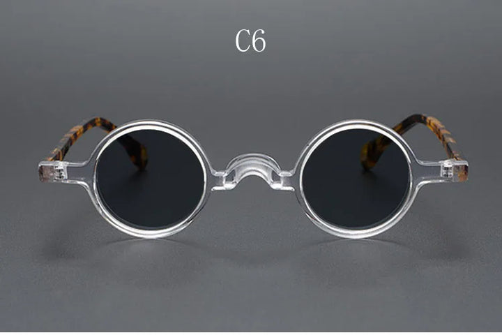 Yujo Unisex Full Rim Small Round Acetate Polarized Sunglasses 2534 Sunglasses Yujo C6 CHINA