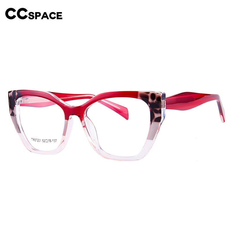 CCspace Unisex Full Rim Square Acetate Eyeglasses 56455 Full Rim CCspace