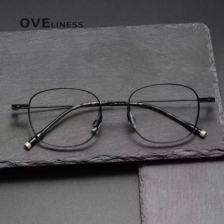 Oveliness Women's Full Rim Polygon Square Titanium Eyeglasses 202034
