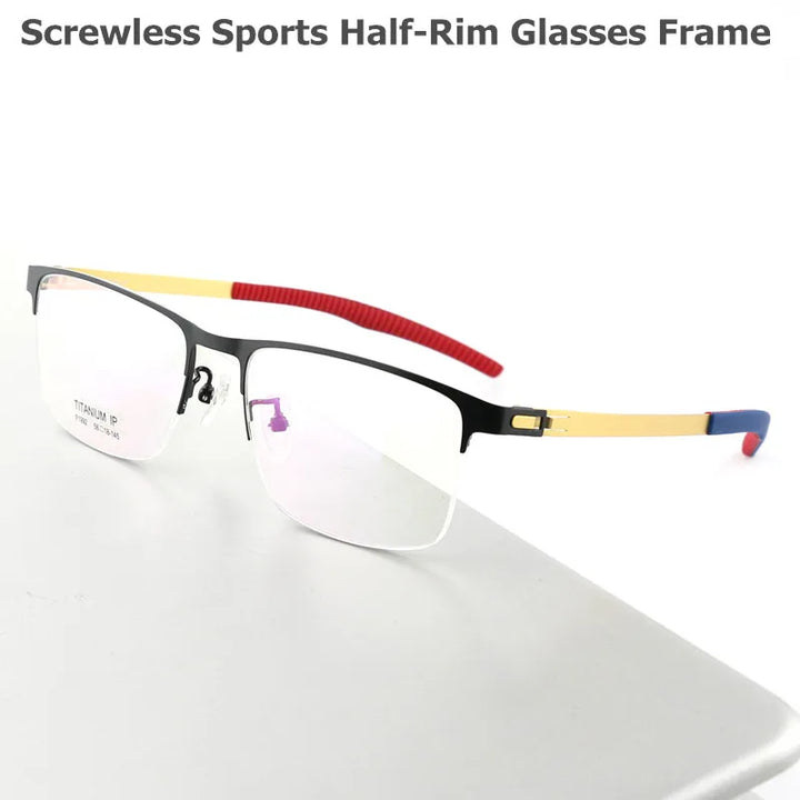 Aimee Unisex Semi Rim Square Screwless Titanium Sport Eyeglasses 2992 Semi Rim Aimee