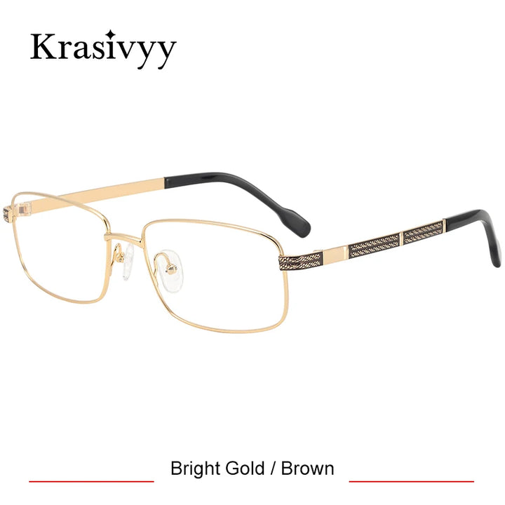 Krasivyy Men's Full Rim Polygon Square Titanium Eyeglasses 350040