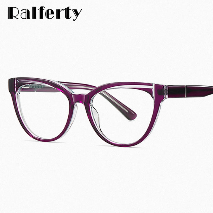 Ralferty Women's Full Rim Square Cat Eye Acetate Eyeglasses D8819 Full Rim Ralferty   