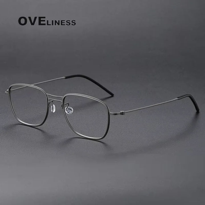 Oveliness Unisex Full Rim Polygon Square Titanium Eyeglasses 25524