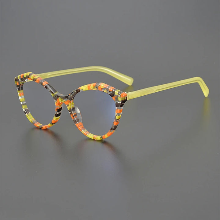 Nobler Unisex Full Rim Round Cat Eye Acetate Eyeglasses 19297 Full Rim Nobler C1