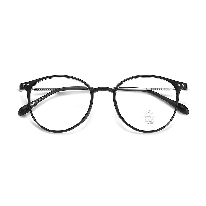 Xbora Unisex Full Rim Round Tr 90 Alloy Eyeglasses 9531