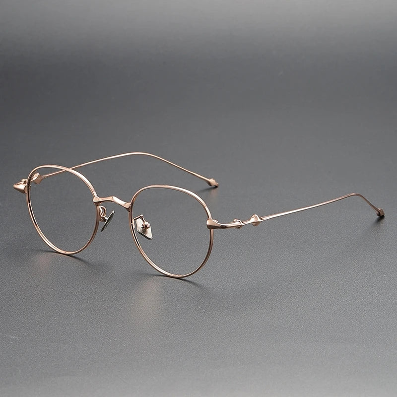 Yimaruili Unisex Full Rim Round Titanium Eyegalsses 614701