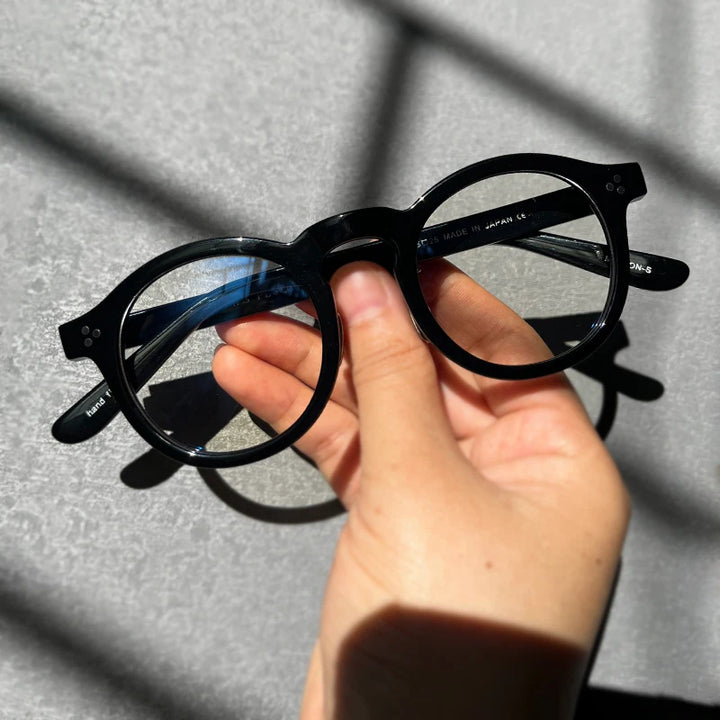 Black Mask Unisex Full Rim Round Acetate Eyeglasses 5125 Full Rim Black Mask