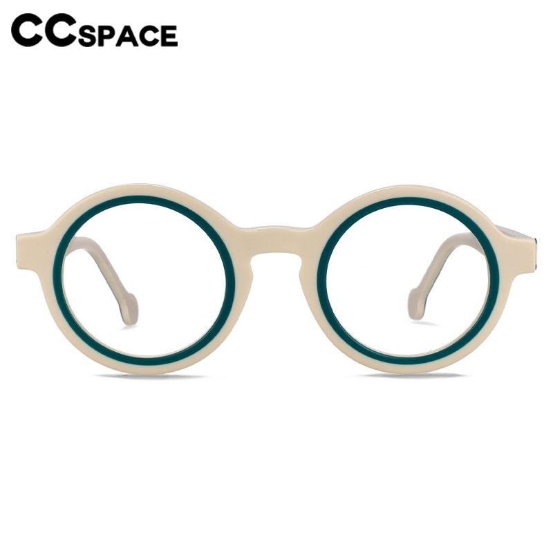 CCspace Women's Full Rim Small Round Acetate Eyeglasses 56559 Full Rim CCspace
