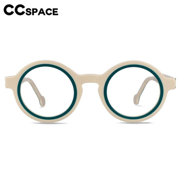 CCspace Women's Full Rim Small Round Acetate Eyeglasses 56559 Full Rim CCspace