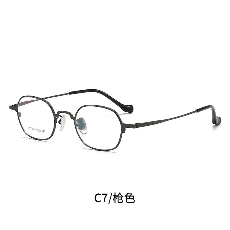 Aror Women's Full Rim Polygon Square Titanium Acetate Eyeglasses 41338 Full Rim Aror Gray