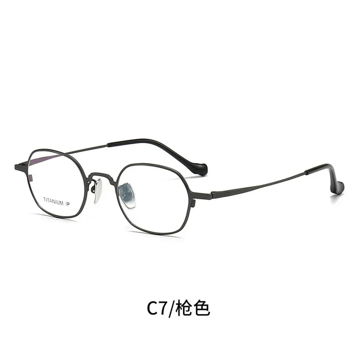 Aror Women's Full Rim Polygon Square Titanium Acetate Eyeglasses 41338 Full Rim Aror Gray