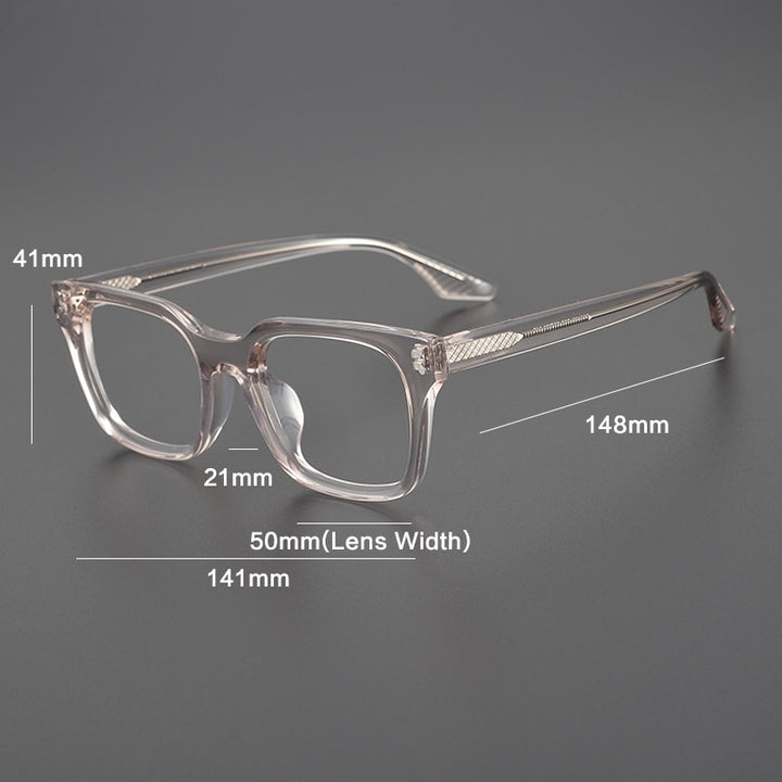 Gatenac Unisex Full Rim Square Acetate Eyeglasses Gxyj1104 Full Rim Gatenac