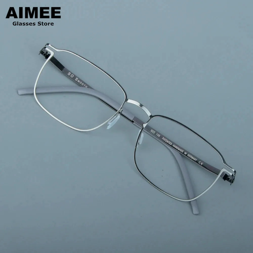 Aimee Unisex Full Rim Square Screwless Steel Eyeglasses 40143