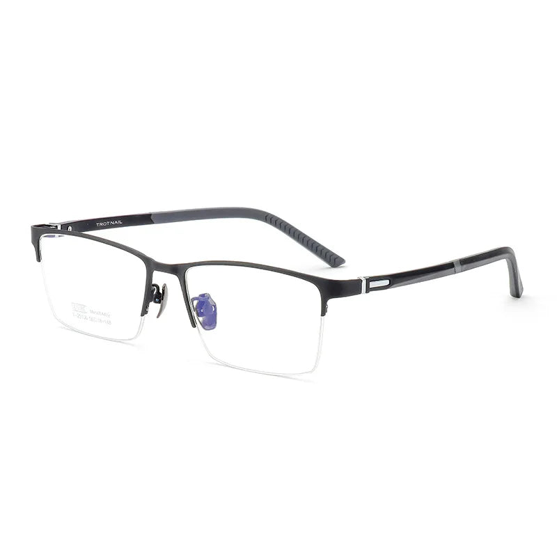 Momoja Unisex Semi Rim Polygon Square Titanium Eyeglasses 23136
