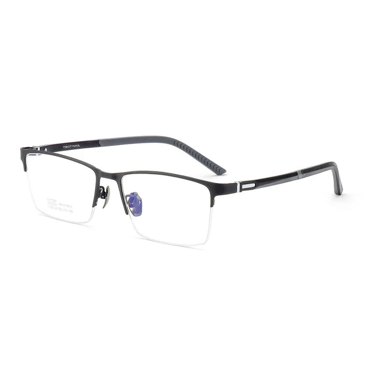 Momoja Unisex Semi Rim Polygon Square Titanium Eyeglasses 23136