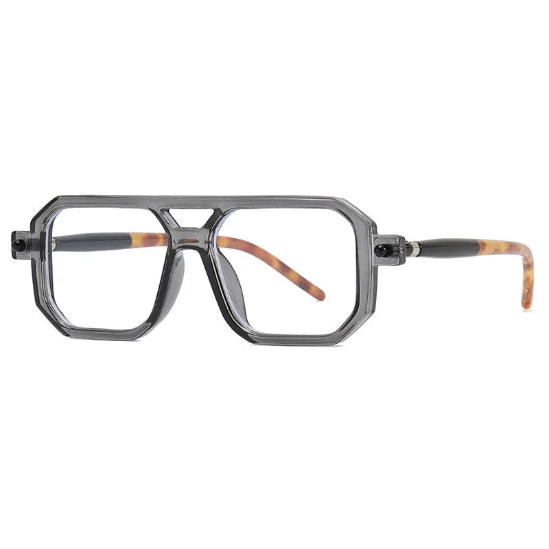 Kocolior Unisex Full Rim Square Double Bridge PC Hyperopic Reading Glasses 86512 Reading Glasses Kocolior