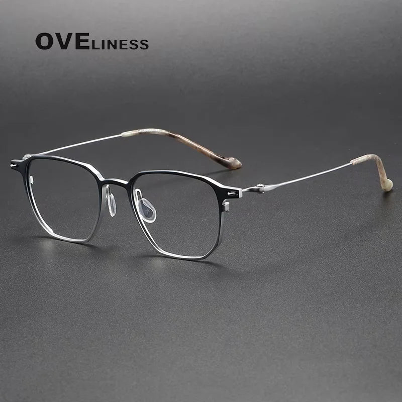 Oveliness Unisex Full Rim Square Titanium Eyeglasses 202317