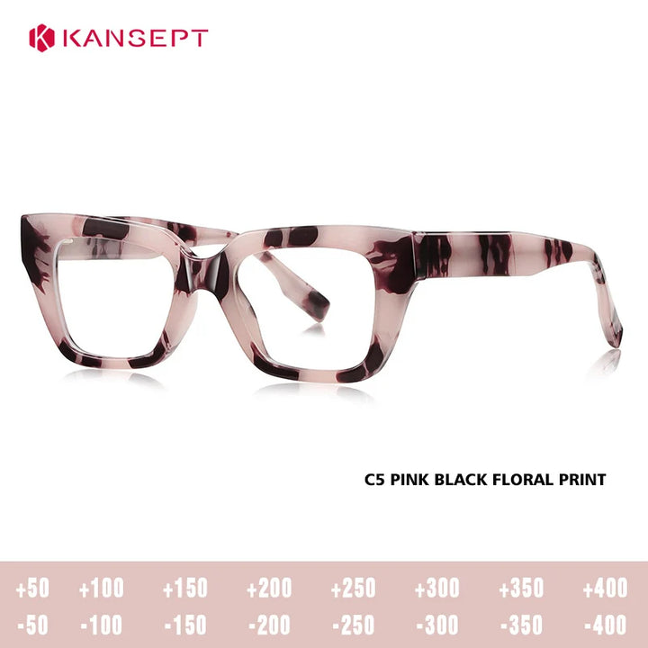 Kansept Women's Full Rim Square Tr 90 Alloy Reading Glasses 94001