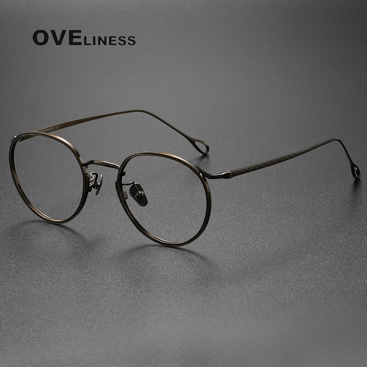 Oveliness Unisex Full Rim Square Titanium Eyeglasses 156b Full Rim Oveliness bronze