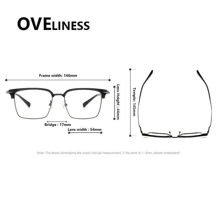Oveliness Unisex Full RIm Square Acetate Titanium Eyeglasses 82004