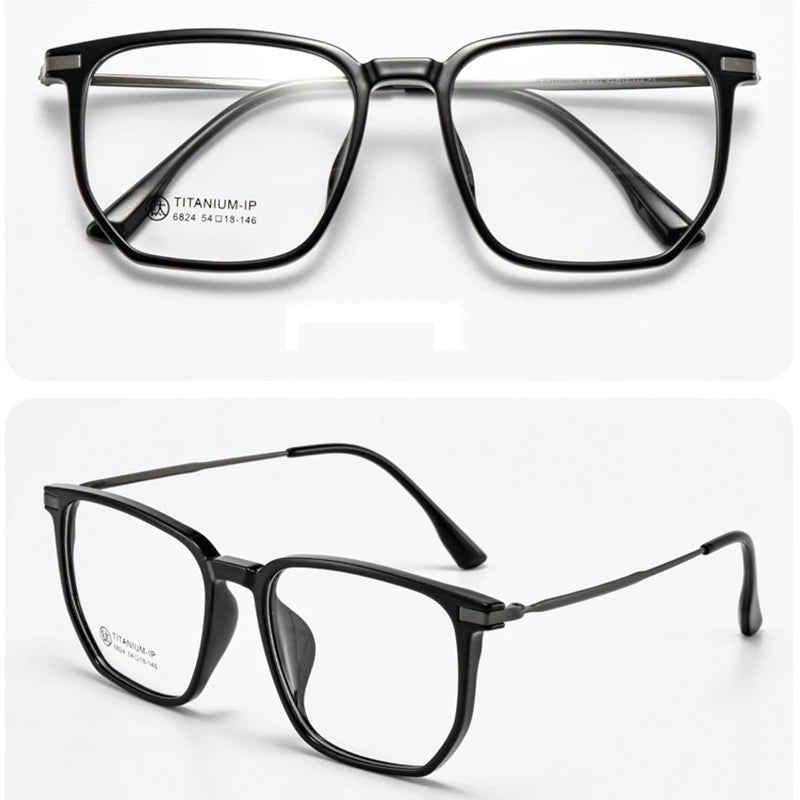 Xbora Unisex Full Rim Square Tr 90 Titanium Eyeglasses 66824