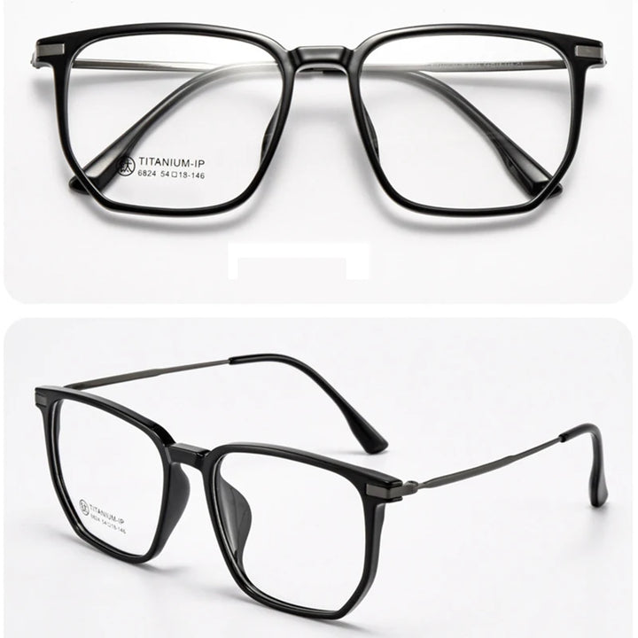 Xbora Unisex Full Rim Square Tr 90 Titanium Eyeglasses 66824