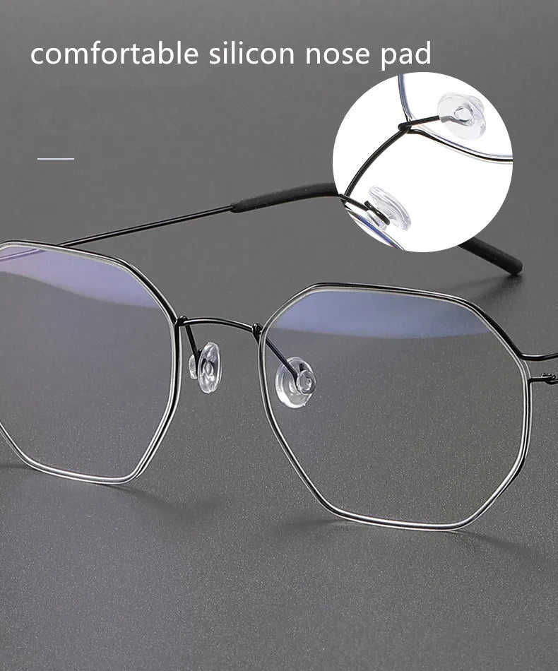 Aimee Unisex Semi Rim Flat Top Polygon Screwless Eyeglasses 10516 Semi Rim Aimee