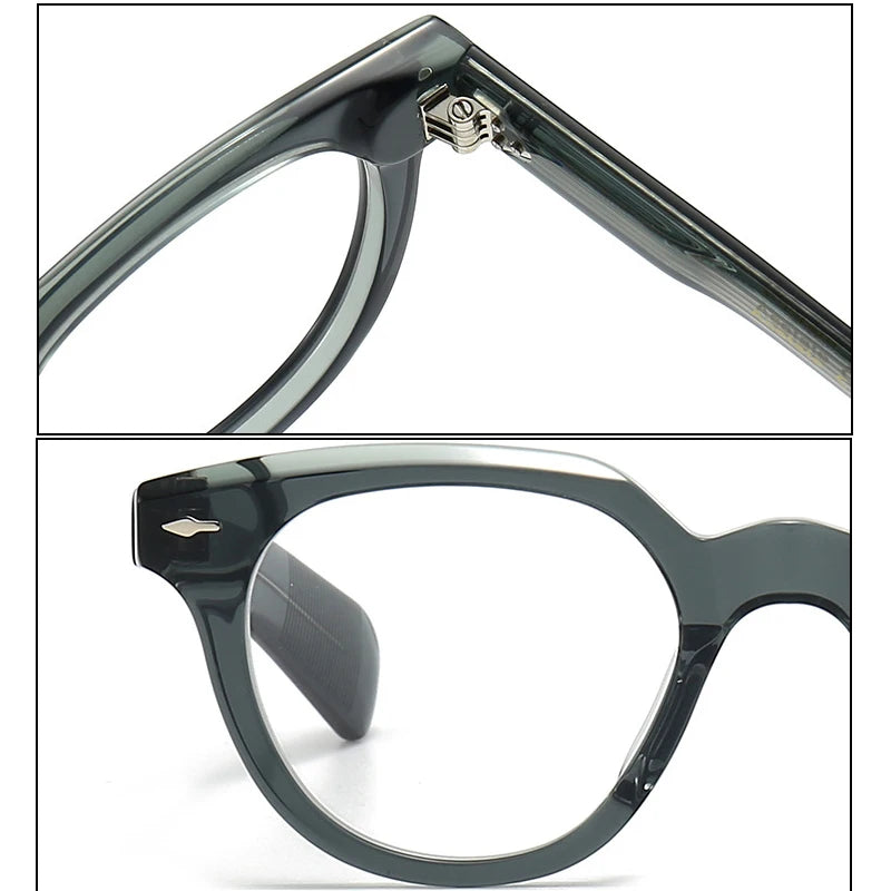 Black Mask Unisex Full Rim Irregular Oval Acetate Eyeglasses 2241 Full Rim Black Mask